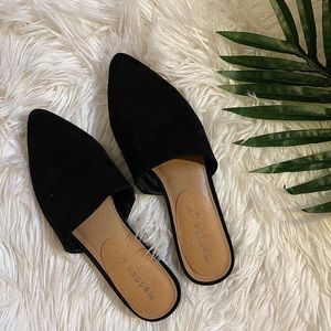Madden Girl Black Slides Flats